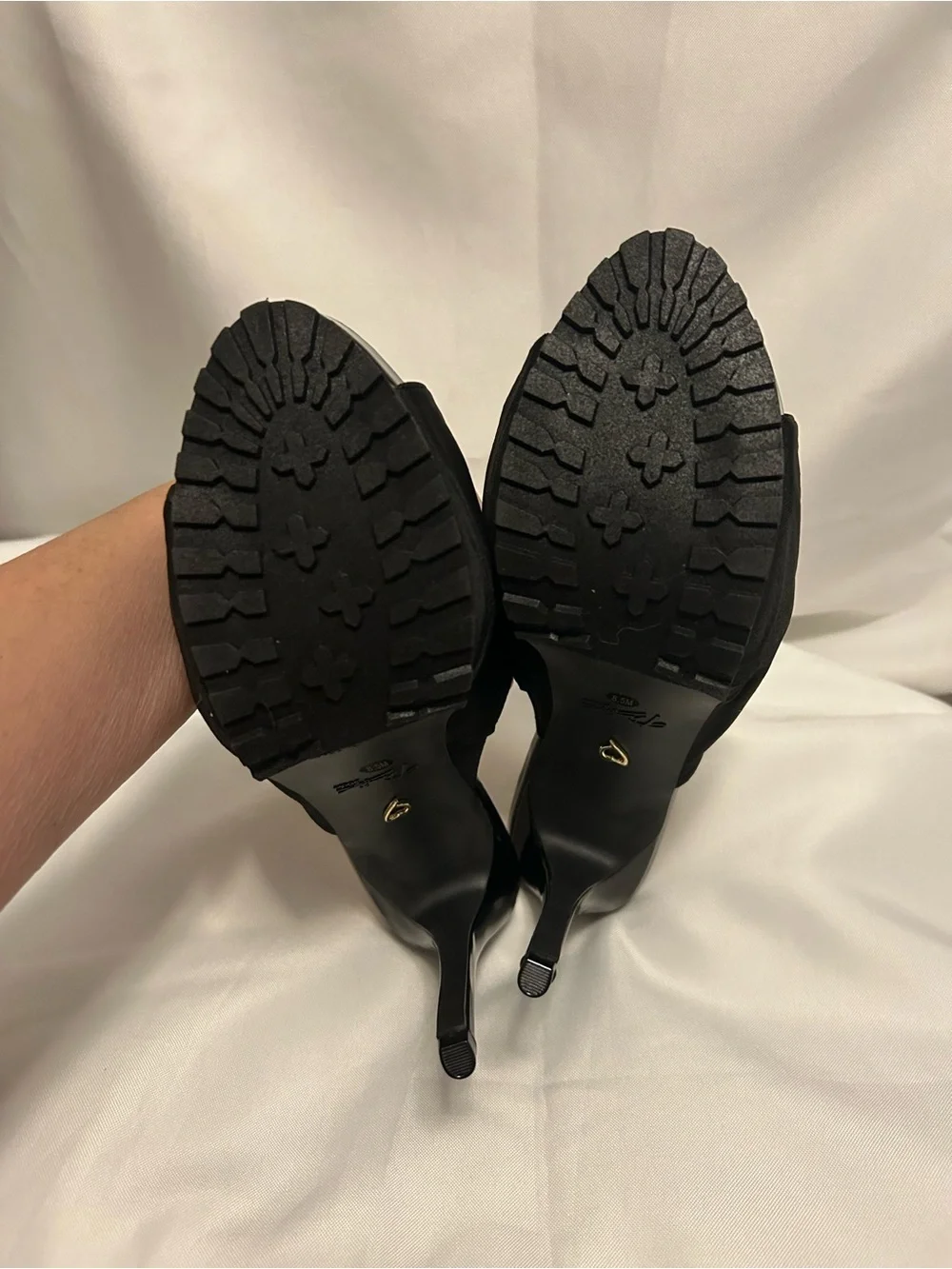 Thalia Sodi Black Open-Toe Stiletto Mule Heels